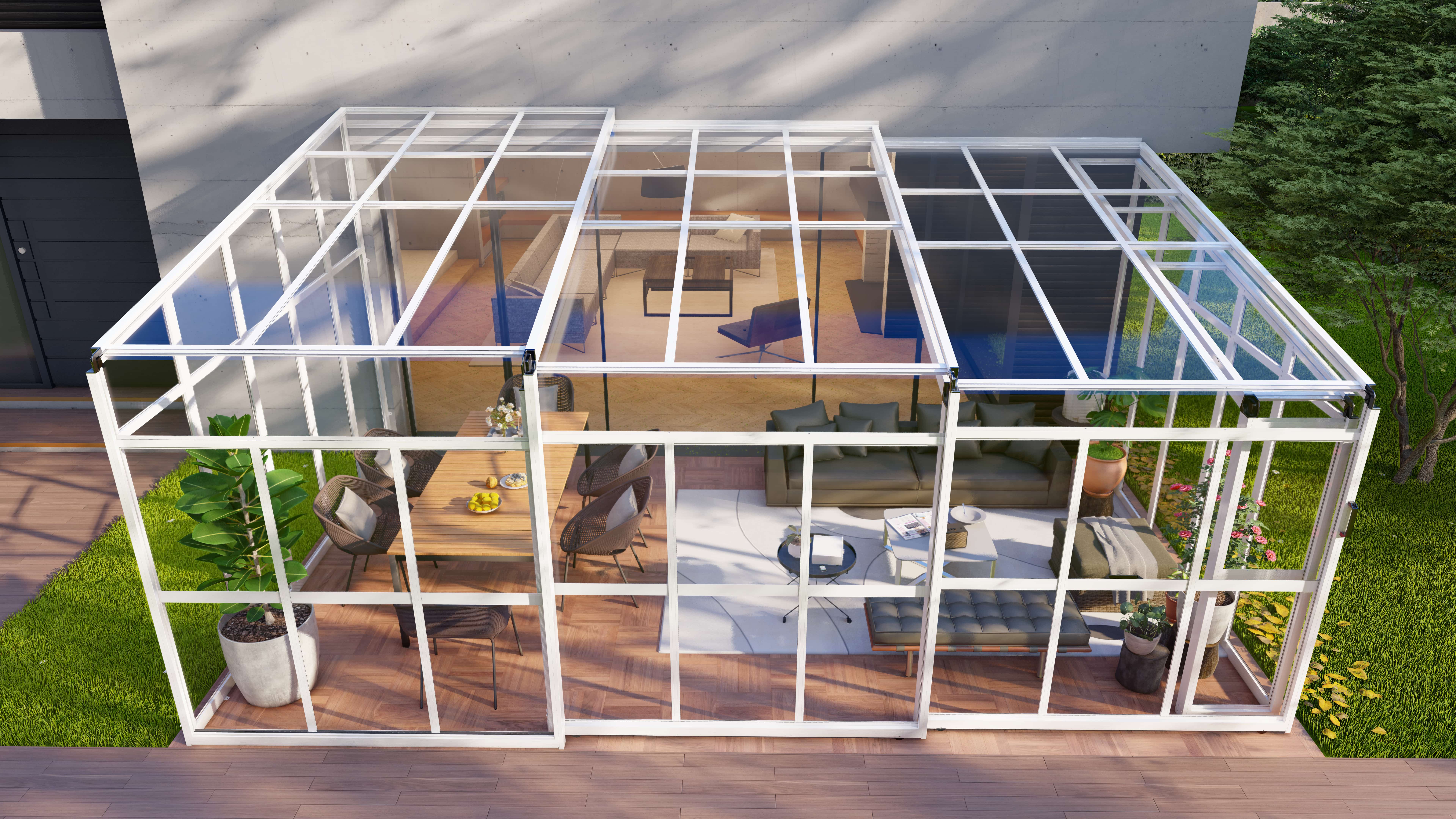 G-mroe Patio Enclosure Series Retractable Sunroom-GC4308