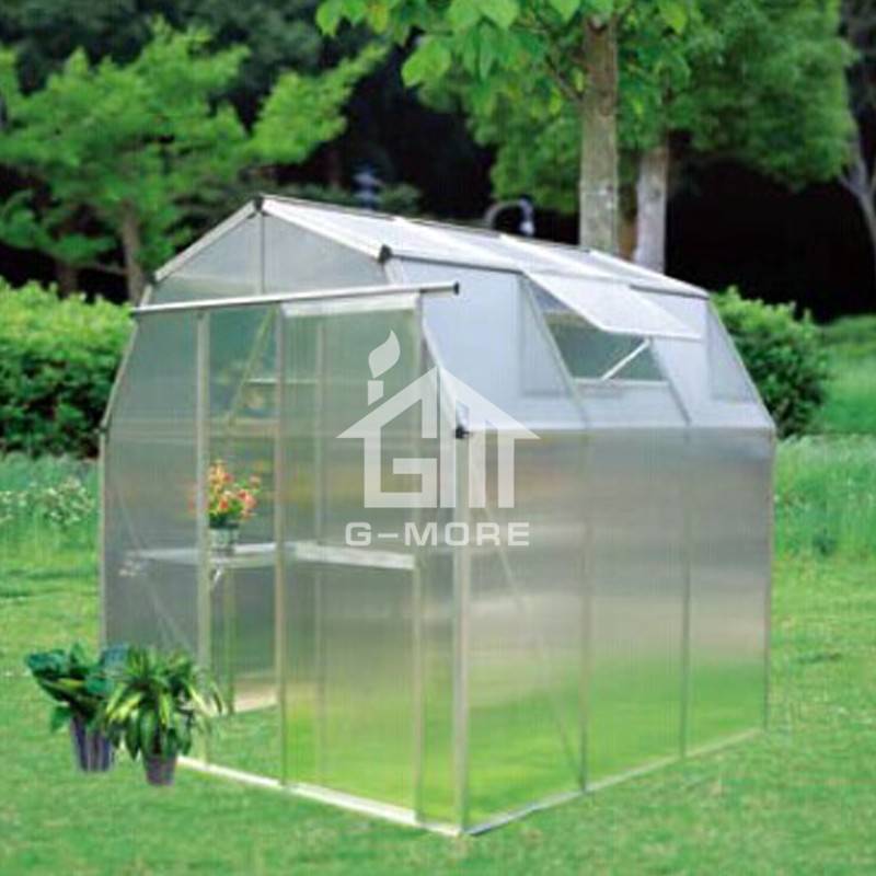 216x216cm Barn Style Greenhouse Structure 6mm Thick PC Greenhouse Garden
