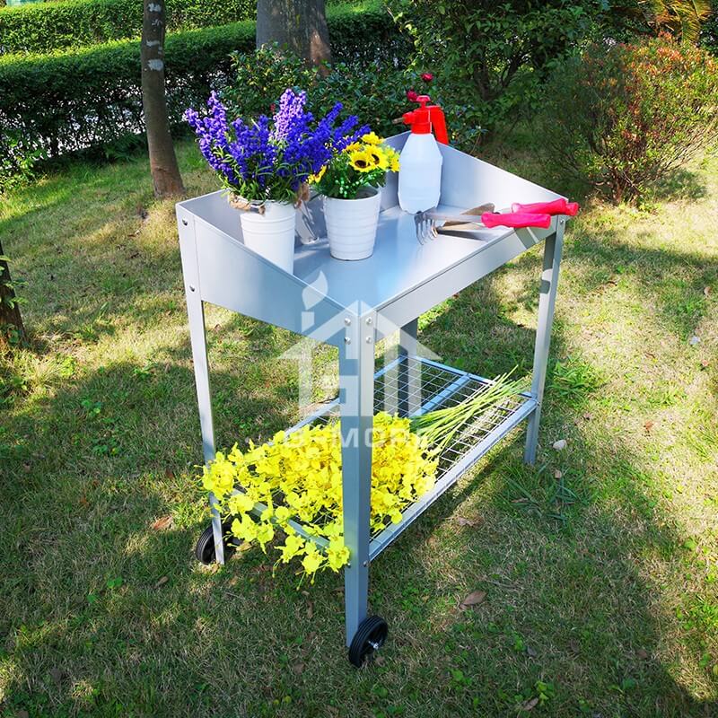 3'x1.5' G-MORE Two-Wheels, Stainless Bolt & nuts Versatile Steel Potting Bench