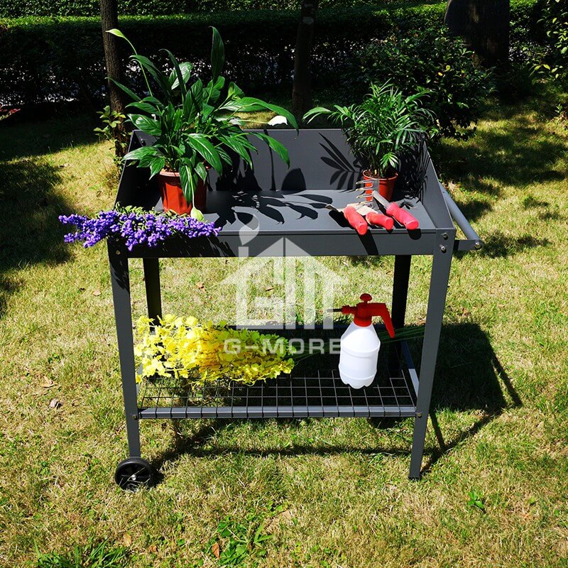 3'x1.5' G-MORE Two-Wheels, Stainless Bolt & nuts Versatile Steel Potting Bench