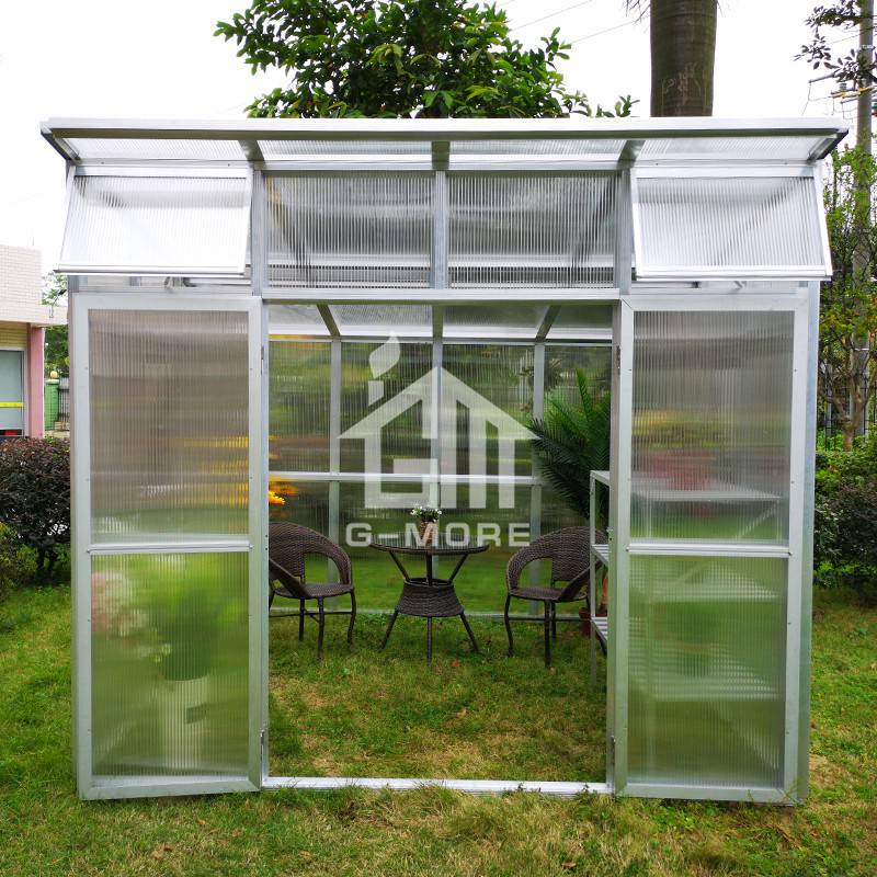 3 X 4M Pent Roof Greenhouse G-MORE Heavy duty aluminum garden sunroom kits-GM32906