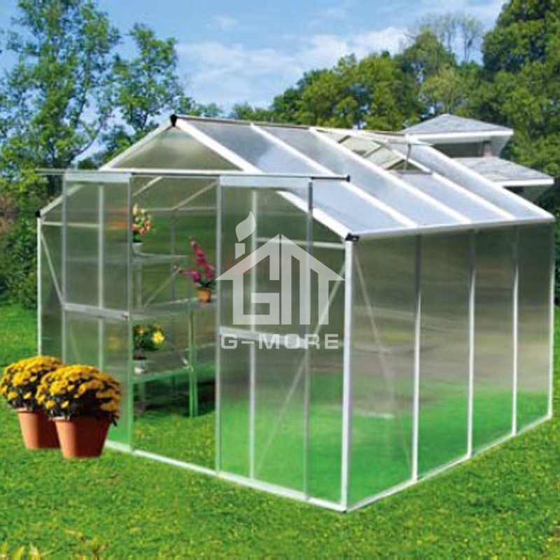 8'x8' Aluminum Greenhouse Manufacturer G-MORE Traditional Series Aluminum/Polycarbonate Hobby Greenhouse