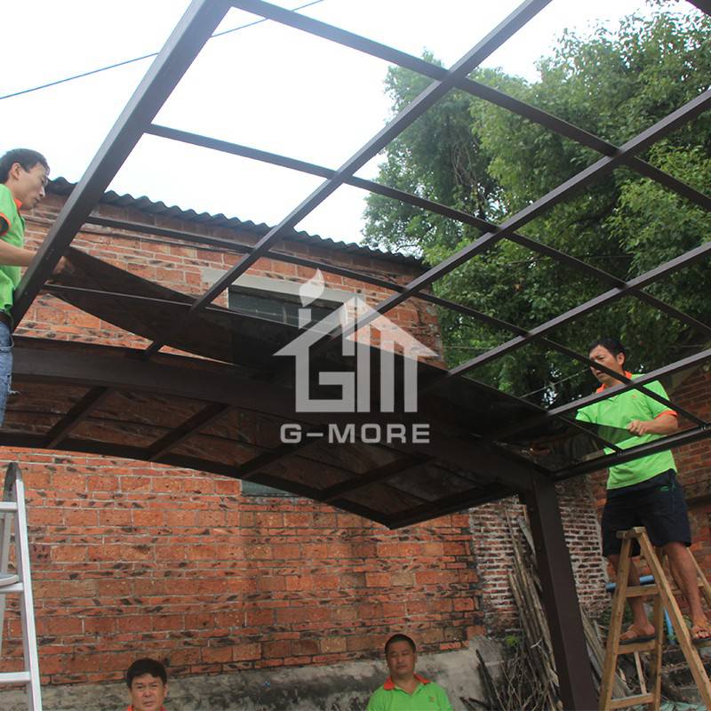 G-MORE Carport,Customize 2 Post Aluminum Frame Soild Polycarbonate Panels - GM73001