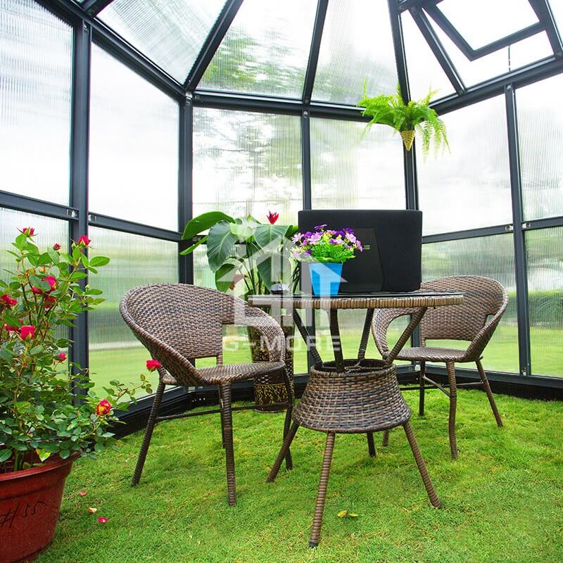 12.8'x11.3' G-more Hexagon Series Heavy Duty Garden Glass Greenhouse-GM36002