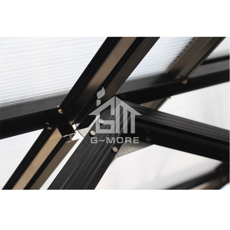 13'x20' G-MORE  4M Width/6M Length Heavy Duty Grow Smart Aluminium 10MM Polycarbonate Black Hobby Greenhouse