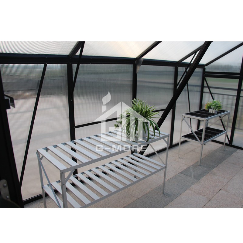 13'x20' G-MORE  4M Width/6M Length Heavy Duty Grow Smart Aluminium 10MM Polycarbonate Black Hobby Greenhouse
