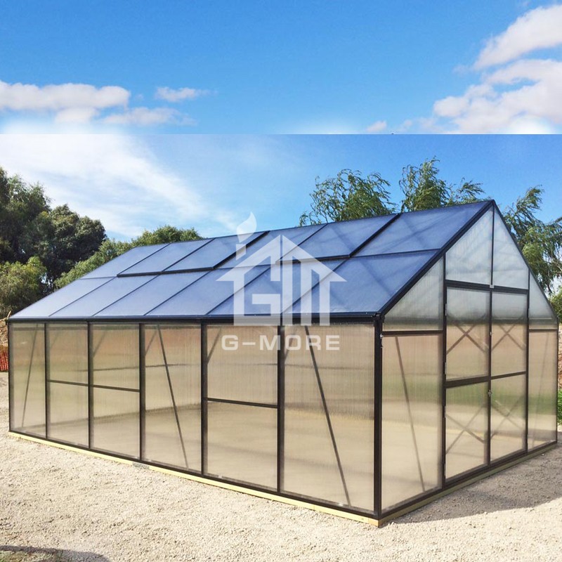 13'x20' G-MORE  4M Width/6M Length Heavy Duty Grow Smart Aluminium 10MM Polycarbonate Black Hobby Greenhouse