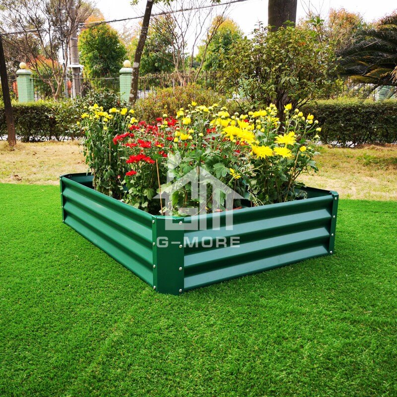 G MORE 60X60 CM Wholesale Green Rectangular Vegetable Gardening Metal  Raised Garden Beds